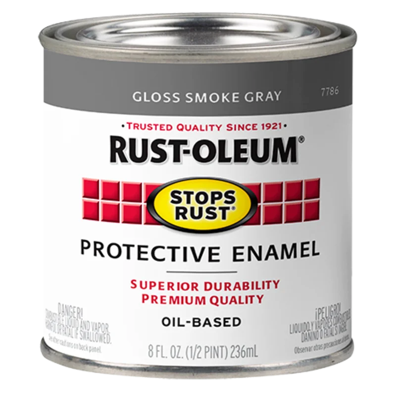 Rust-Oleum Protective Enamel Brush-On Paint Gloss Smoke Gray Gloss Smoke Gray
