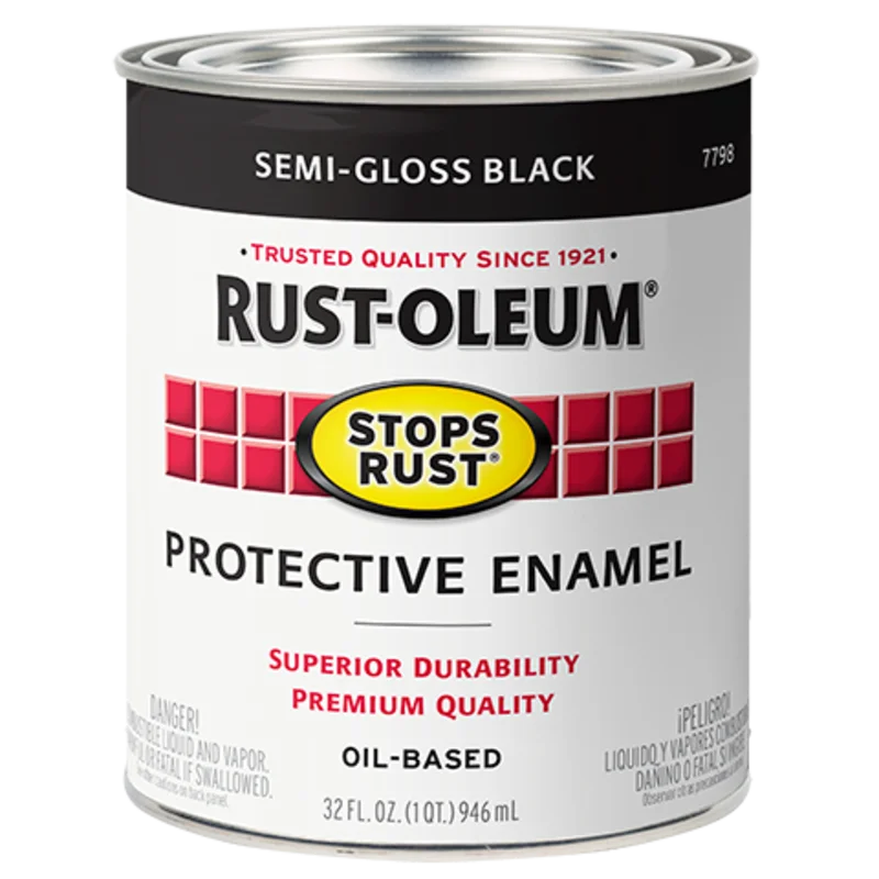 Rust-Oleum Protective Enamel Brush-On Paint Semi-Gloss Black Semi-Gloss Black