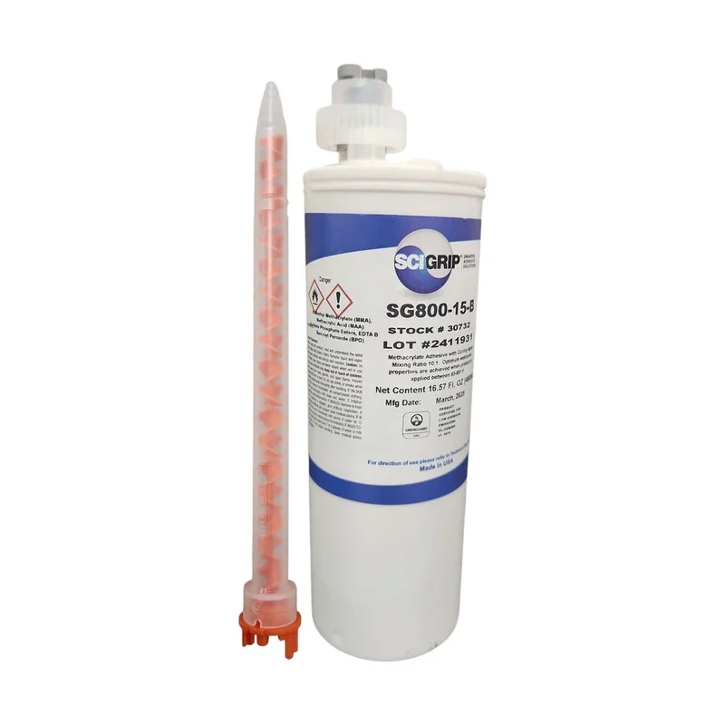SciGrip SG800 Black Temp Resistant Primerless Nonsag Gel 05 & 15 min 490ml 10:1 MMA Methacrylate Adhesive