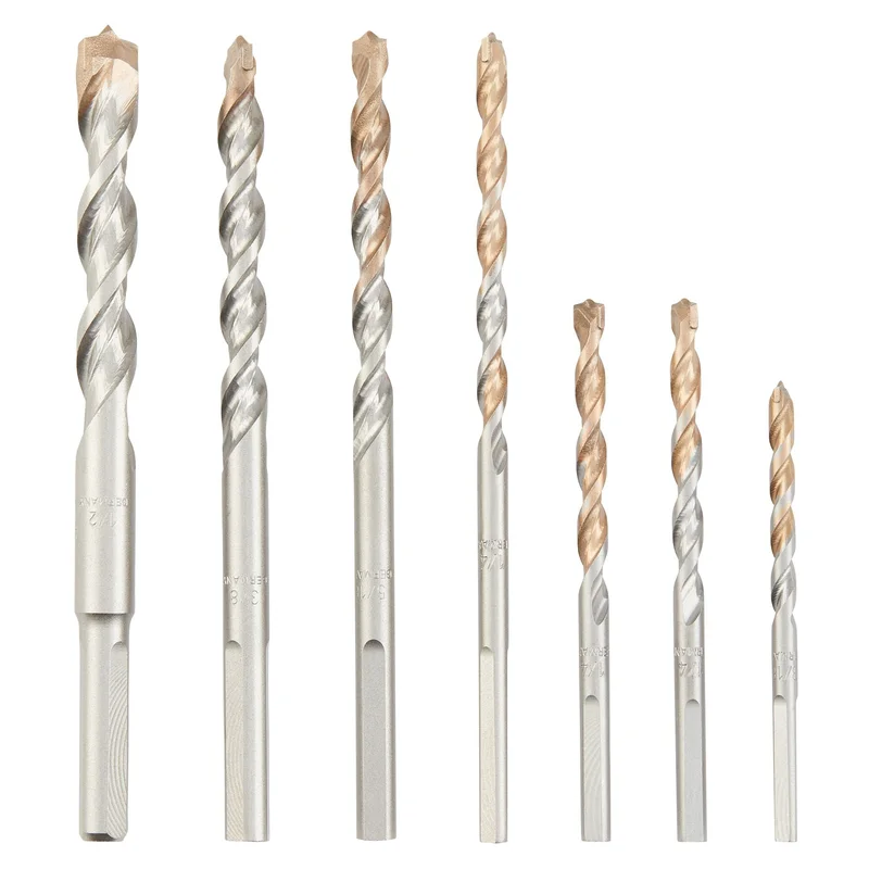 Set Concrete Drill Bit 7 PC Rock Carbide Dewalt