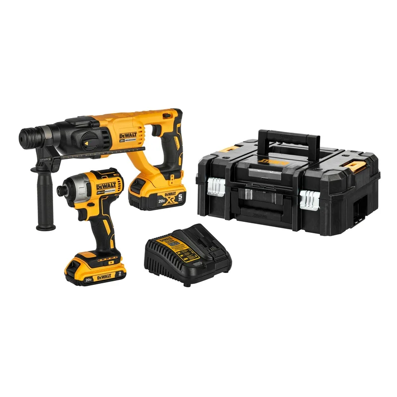 Set Rotary Hammer 1 / Impact Driver 1/4 W/2 Battery 20V Max Dewalt