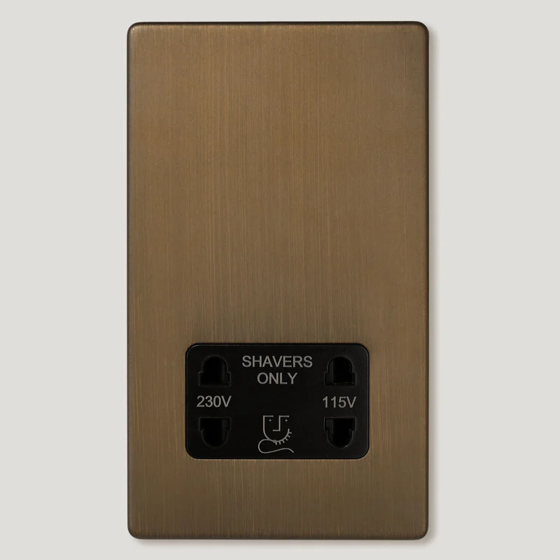 Shaver Socket - Antique Brass