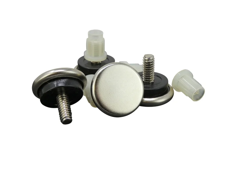 Shepherd Hardware 1-1/16-Inch Threaded Stem Furniture Glides, 1/4-Inch Stem Diameter, Metal Base with Rubber Cushion, 4-Pack