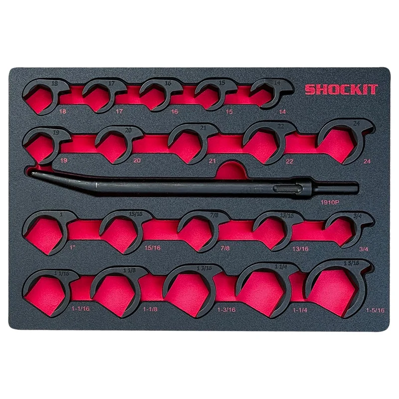 SHOCKIT Open End Crowfoot Wrench Socket Set with EVA Foam Tray Option, Industrial/Hydraulic Fitting Removal SAE/Metric
