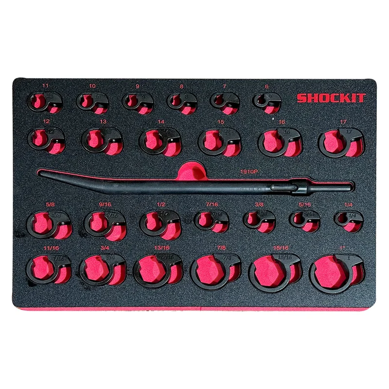 SHOCKIT Open End Line Wrench Socket Set with EVA Foam Tray Option, Automotive/Hydraulic Line Fittings Removal SAE/Metric