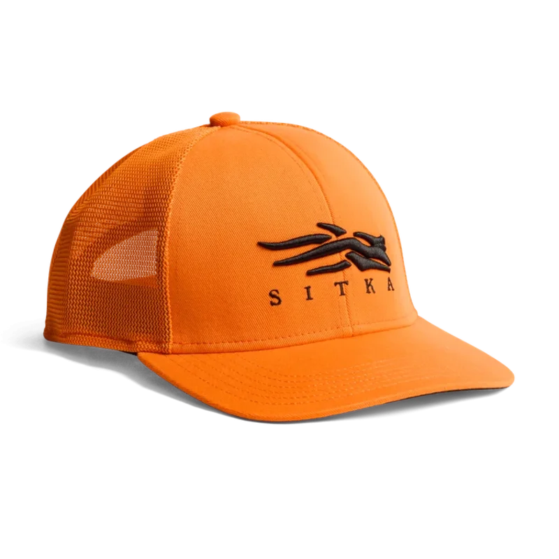 Sitka ICON FLEX MID PRO TRUCKER HAT SITKA BLACK ULTRA ORANGE