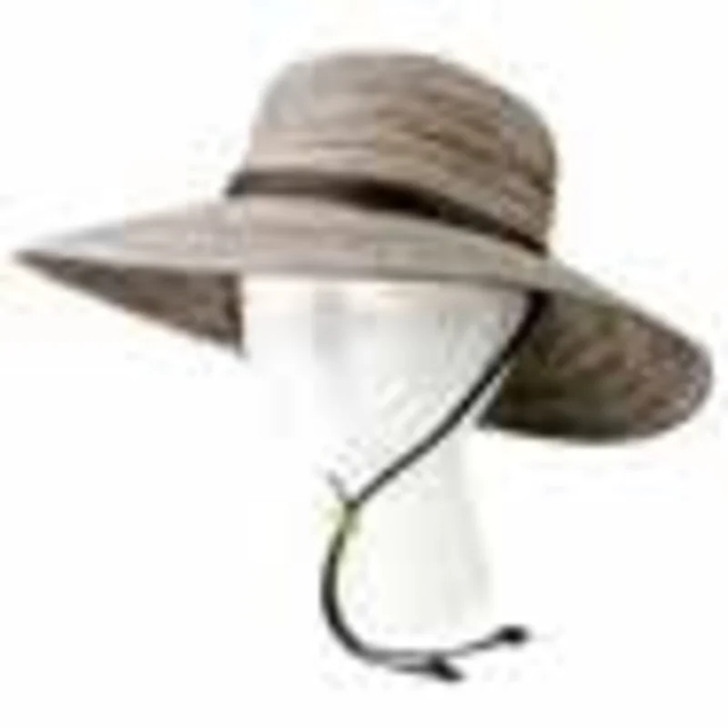 Sloggers Womens Braided Sun Hat UPF 50+ Black/White Striped