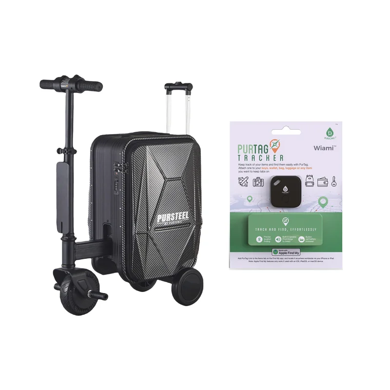 Smart Travel Bundle  Electric Scooter Luggage with Air Tag Tracking for Smooth, Safe Journeys