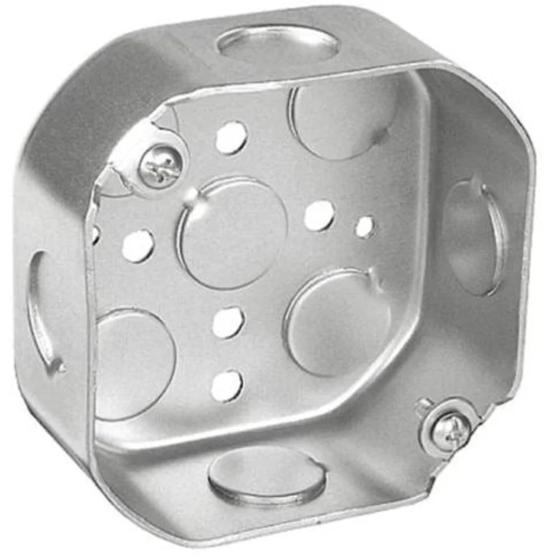 Southwire 4" Octagon Box, 1-1/2" Deep - Drawn, W/Conduit KO's And Fixture Ears3-1/2" O.C.