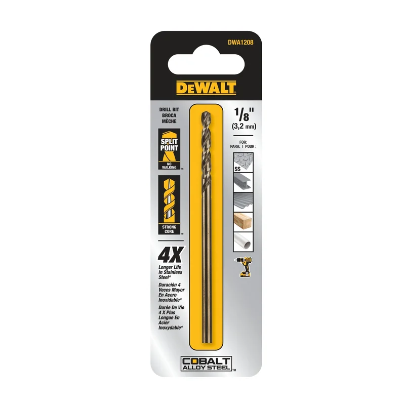 Split Point Cobalt Drill Bit 1/8" Dewalt