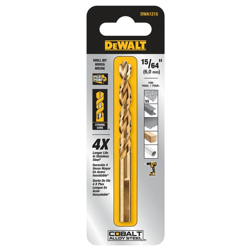Split Point Cobalt Drill Bit 15/64"Dewalt