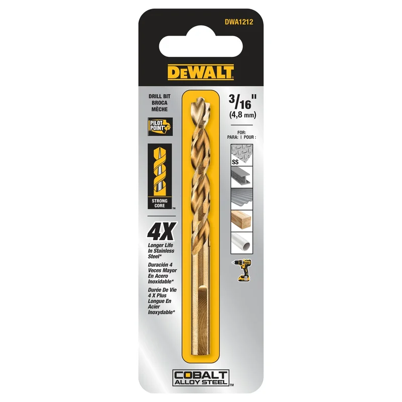 Split Point Cobalt Drill Bit 3/16"Dewalt
