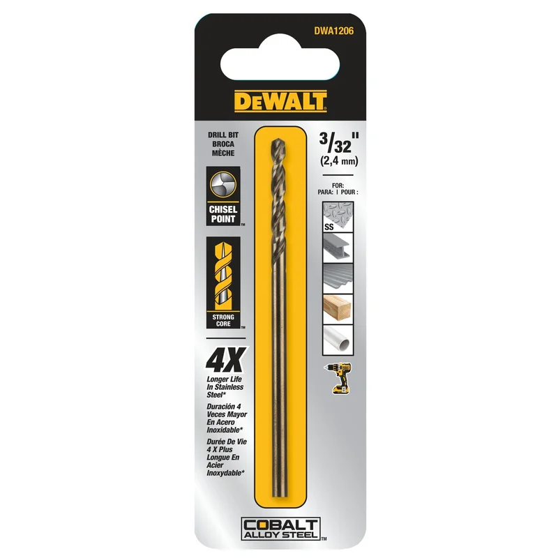 Split Point Cobalt Drill Bit 3/32"Dewalt