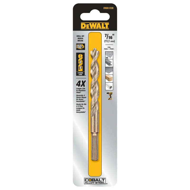 Split Point Cobalt Drill Bit 7/16"Dewalt