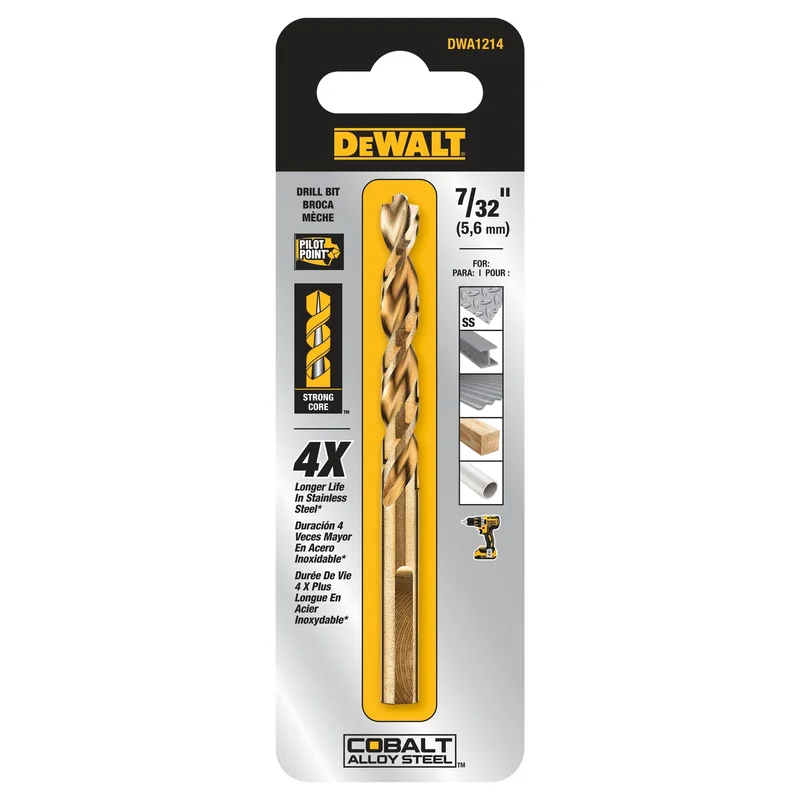 Split Point Cobalt Drill Bit 7/32"Dewalt