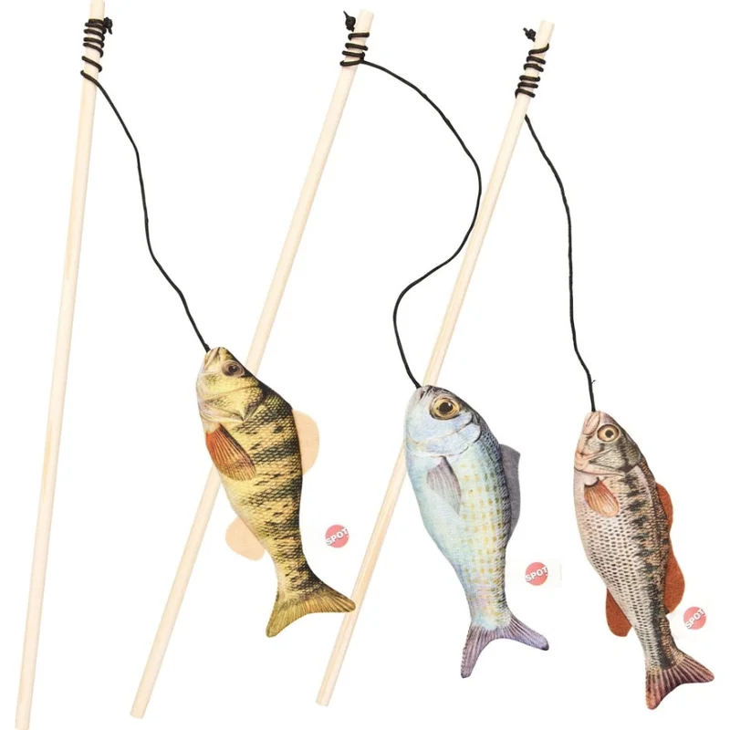 SPOT HUG'N KICK GONE FISHIN TEASER WAND ASSORTED