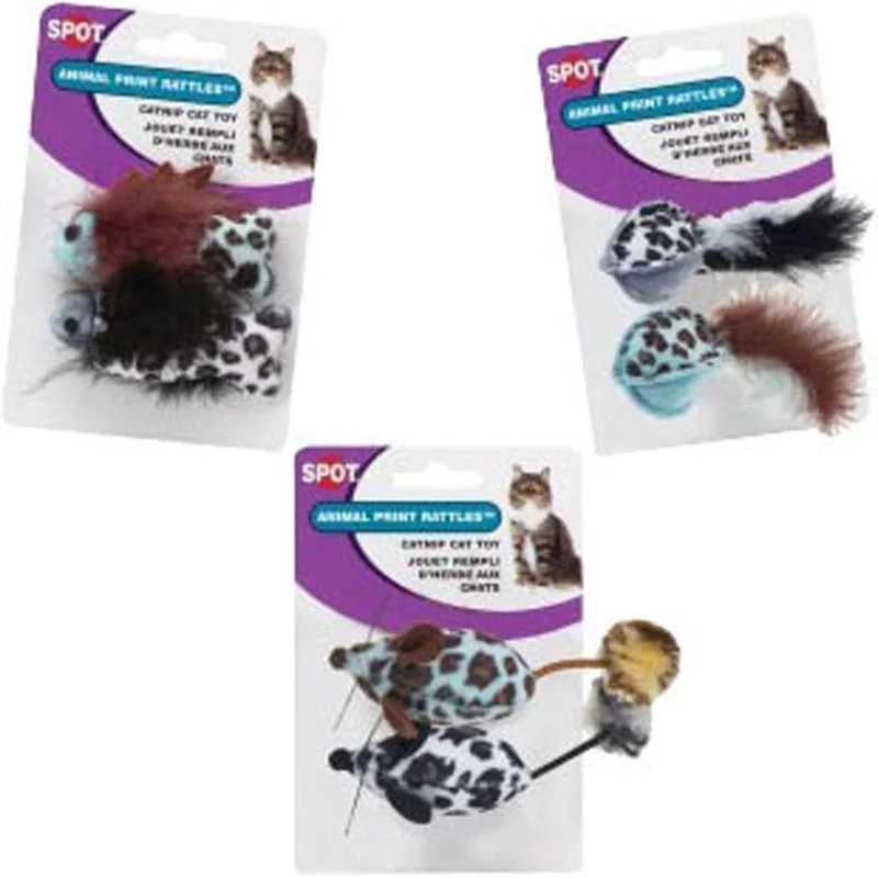SPOT RATTLE W/CATNIP ANIMAL PRINT