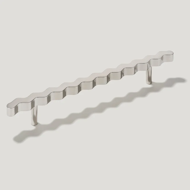 SQUIGGLE T Bar Handle - Polished Nickel