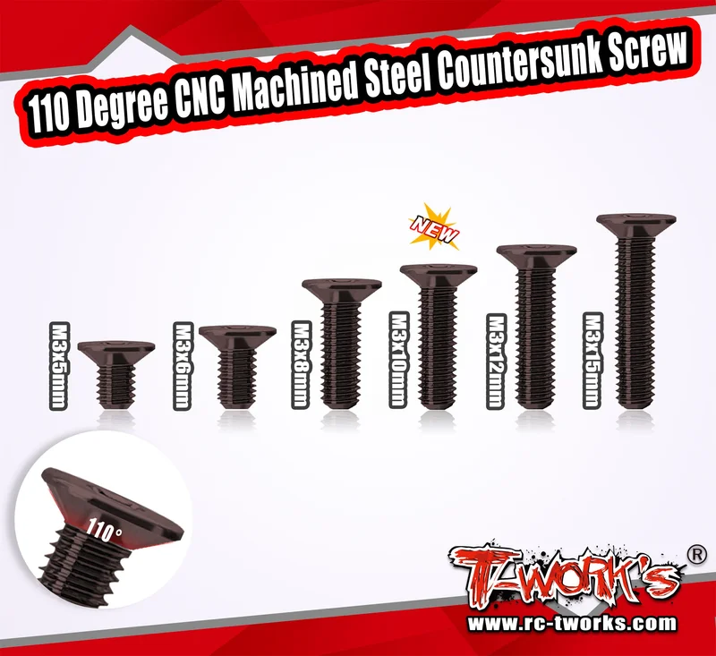 SS-10DC 110 Degree CNC Machined Steel Countersunk Screw 10 pcs.