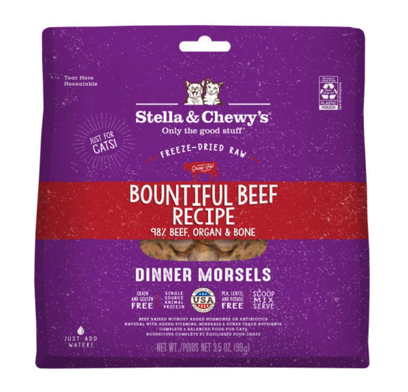 Stella & Chewy's Freeze Dried Bountiful Beef Recipe Dinner Morsels Cat Food