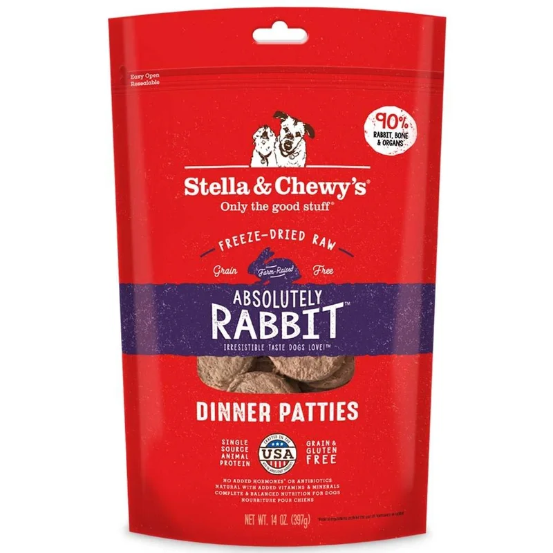 Stella & Chewy's Freeze-Dried Raw Dinner Patties For Dogs Absolutely Rabbit Recipe