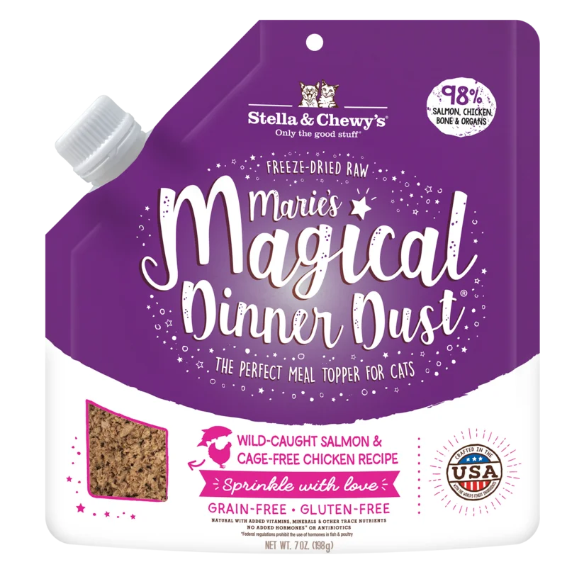 Stella & Chewy's Maries Magical Dinner Dust Cat Wild Caught Salmon and Cage Free Chicken Recipe