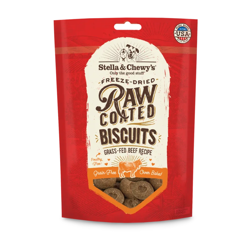 Stella & Chewy's Raw Coated Biscuits Grass Fed Beef Recipe Dog Treats