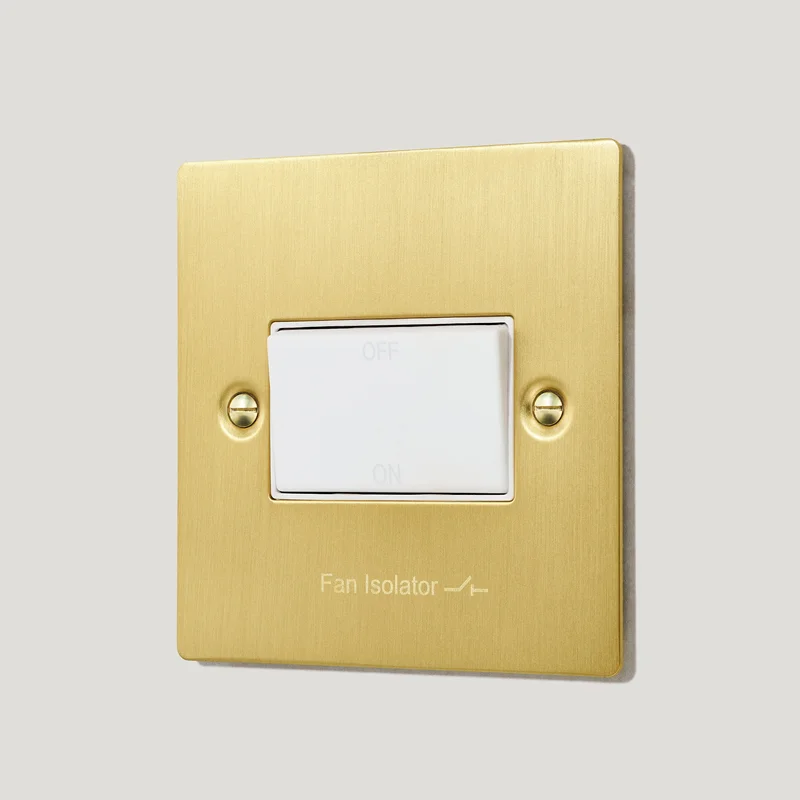 SYLVIE 10A 3-Pole Fan Isolator Switch - Brass