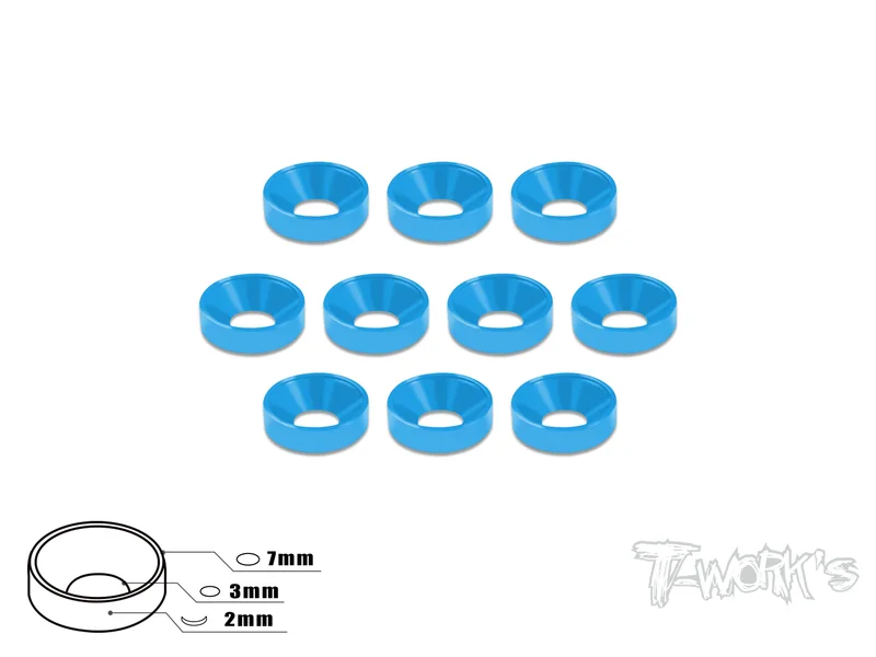 TA-001   Anodized Alum M3 Countersunk Washers (10 pcs) Tamiya Blue TA-001TB