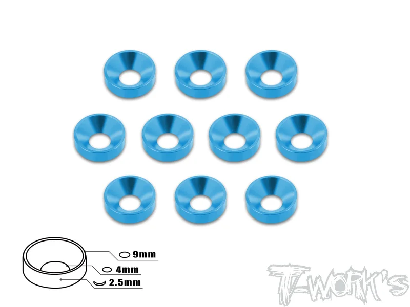 TA-002   Anodized Alum M4 Countersunk Washers (10 pcs) Tamiya Blue TA-002TB