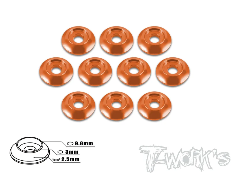 TA-004 Anodized Alum M3 Buttom Head Screw Washers (10 pcs) Tamiya Blue TA-004TB