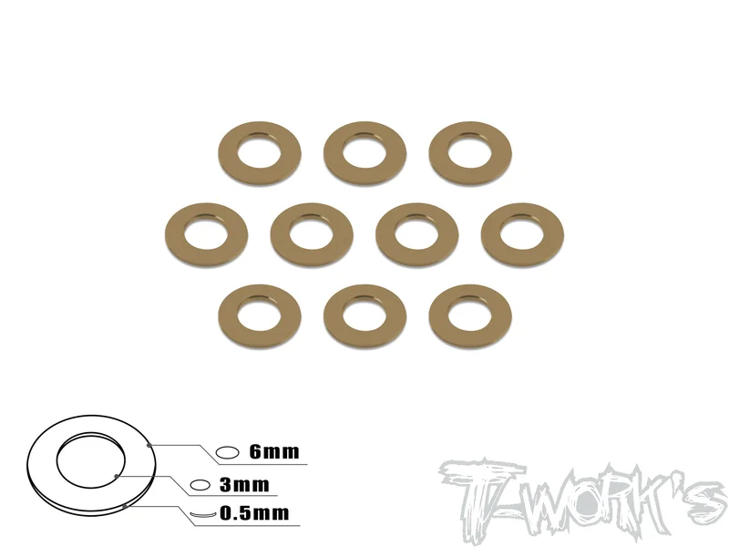 TA-006 Anodized Aluminum 3mm Bore Washers 0.5mm (10 pcs) Tamiya Blue TA-006TB