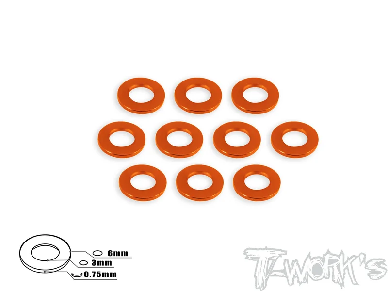 TA-007 Aluminum 3mm Bore Washer 0.75mm 10pcs. Tamiya Blue TA-007TB