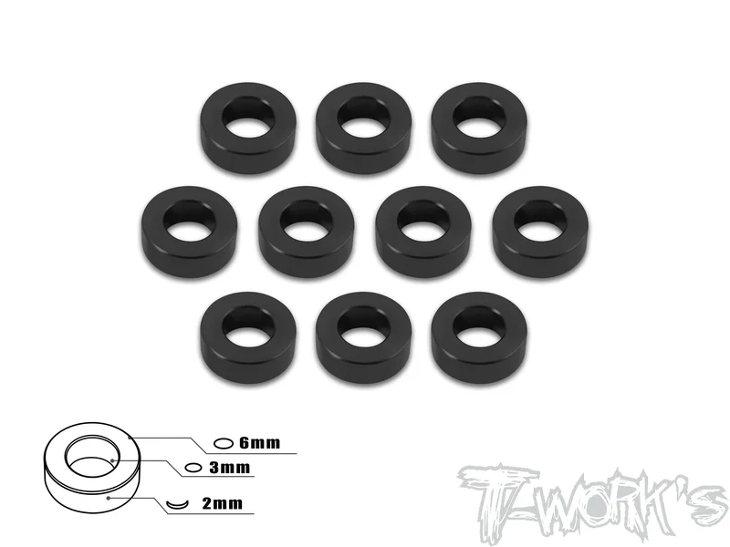 TA-009 Aluminum 3mm Bore Washer 2.0mm 10pcs. Tamiya Blue TA-009TB