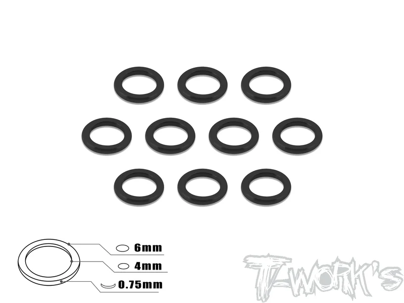 TA-014 Aluminum 4mm Bore Washer 0.75mm 10pcs. Tamiya Blue TA-014TB