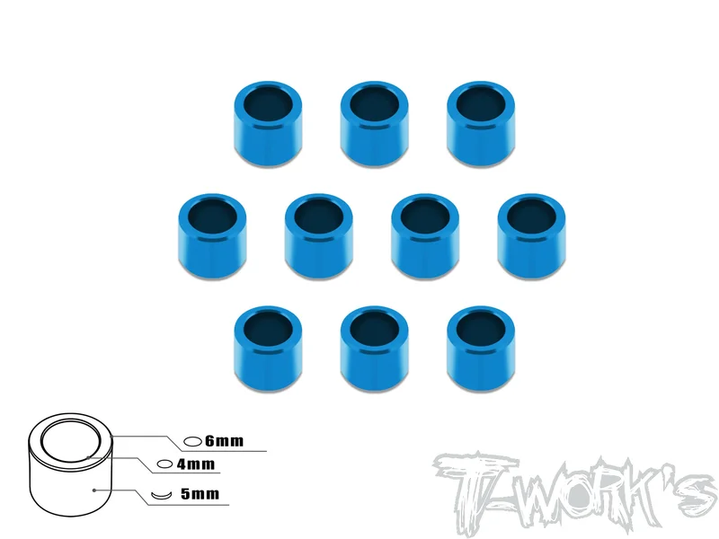 TA-018 Aluminum 4mm Bore Washer 5.0mm 10pcs. Tamiya Blue TA-018TB