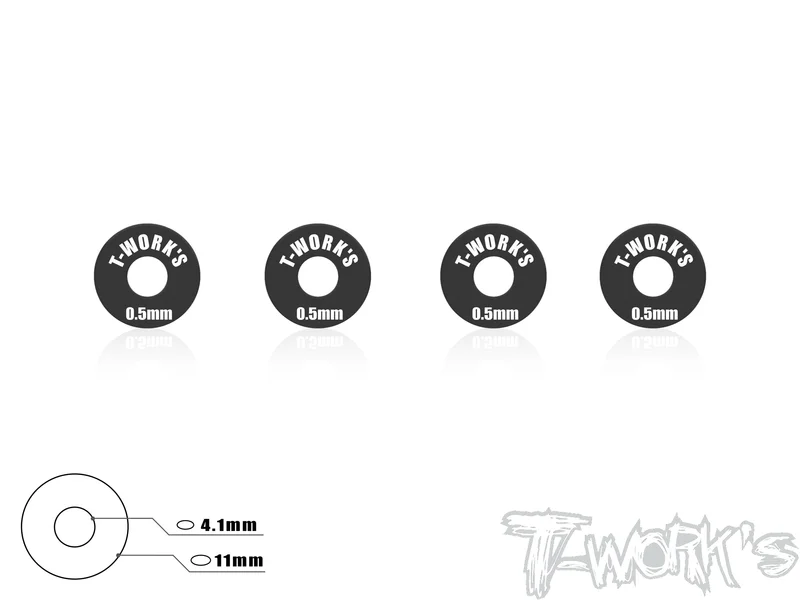 TA-027 Aluminum Wheel Shim 0.5mm 4 pcs. Tamiya Blue TA-027TB