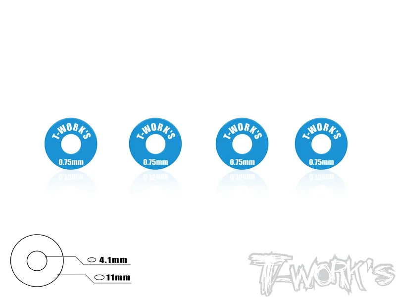 TA-028 Aluminum Wheel Shim 0.75mm 4 pcs. Tamiya Blue TA-028TB