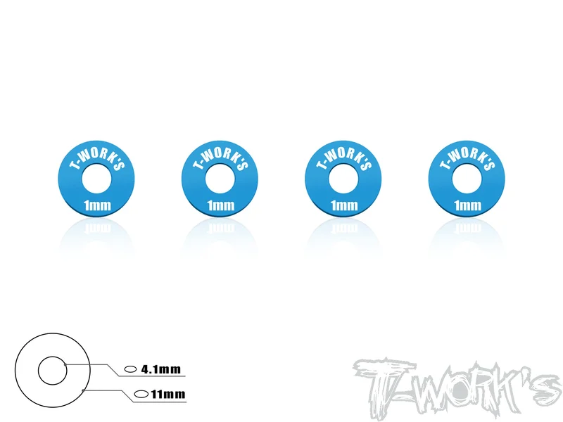 TA-029 Aluminum Wheel Shim 1mm 4 pcs. Tamiya Blue TA-029TB