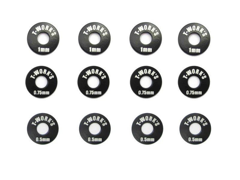 TA-030 Aluminum Wheel Shim Sets 0.5, 0.75, 1mm each 4 pcs. Tamiya Blue TA-030TB