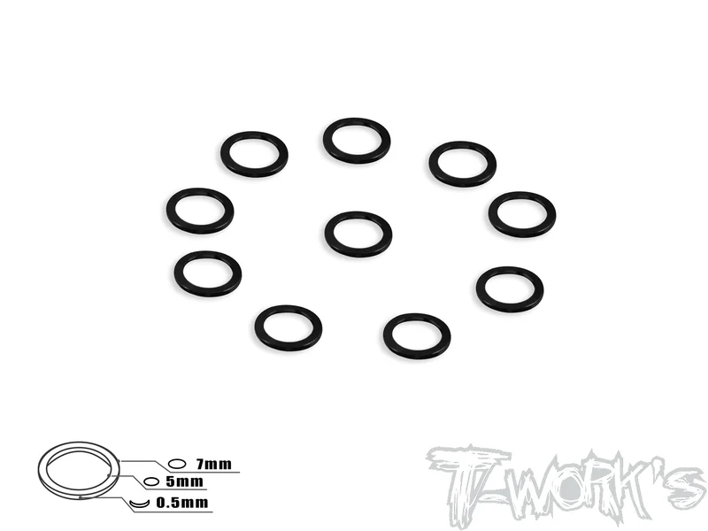 TA-042 Aluminum 5mm Bore Washer 0.5mm  10pcs. Tamiya Blue TA-042TB