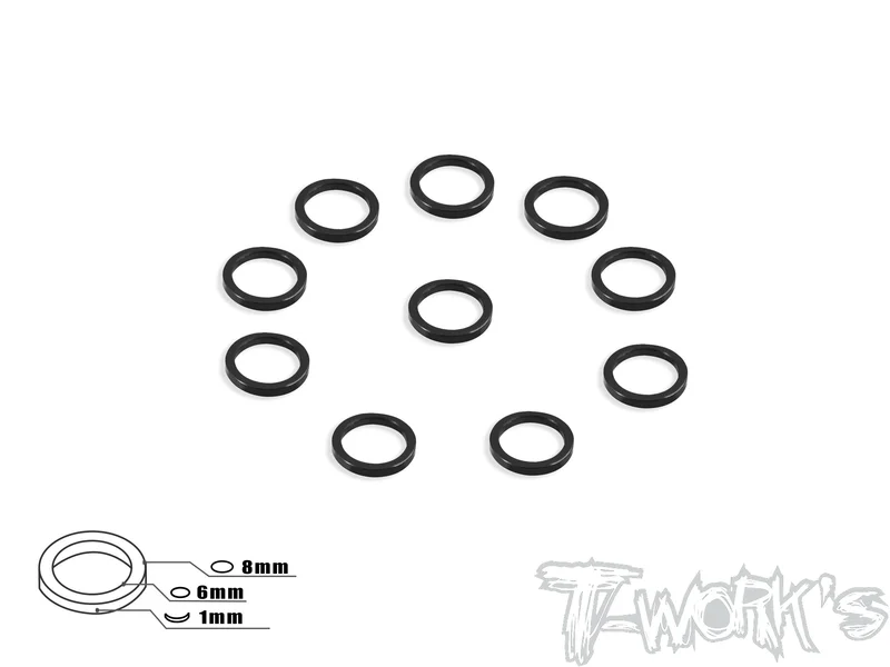 TA-049 Aluminum 6mm Bore Washer 1.0mm  10pcs. Tamiya Blue TA-049TB