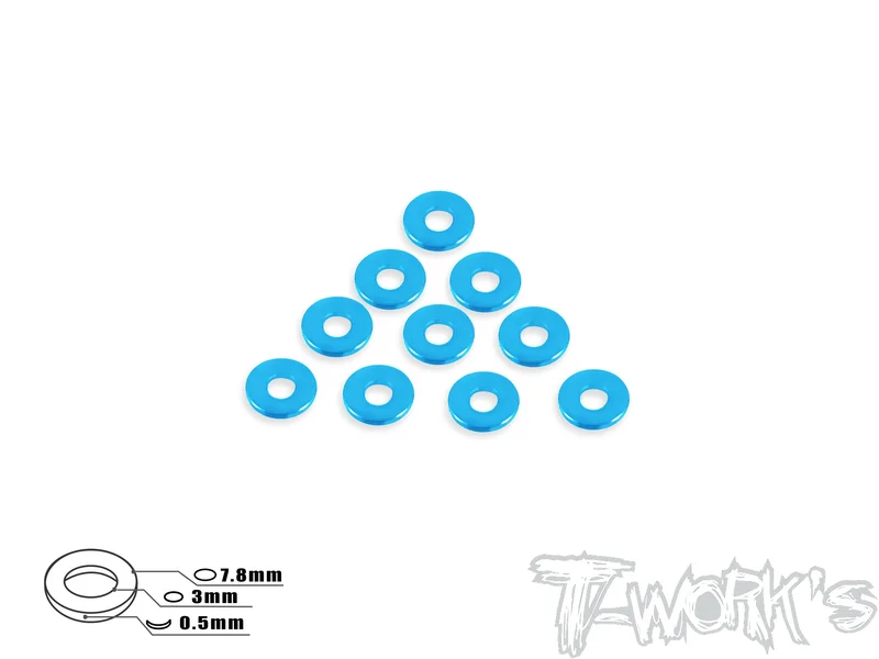 TA-053 Aluminum Shim 3X7.8X0.75mm 10pcs. Tamiya Blue TA-053TB