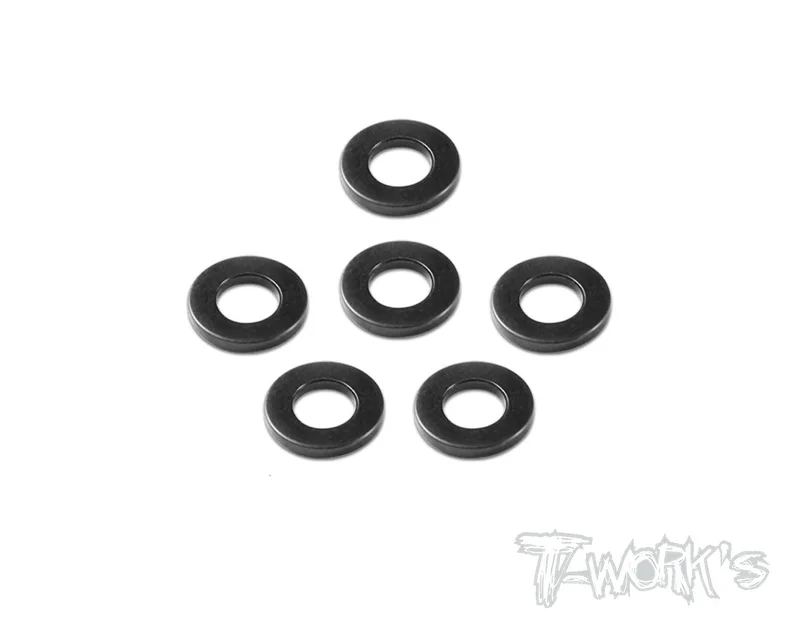 TA-058 Aluminum 2mm Bore Washer 1.0mm (Black)  6pcs.