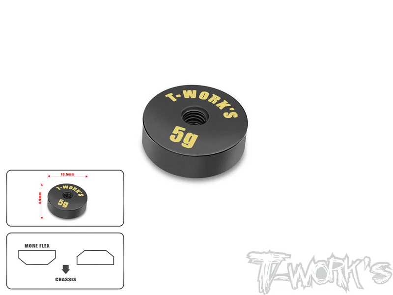 TA-066-M Anodized Precision Balancing Brass Weights 5g ver.2 ( 13.5 x 4.9mm )