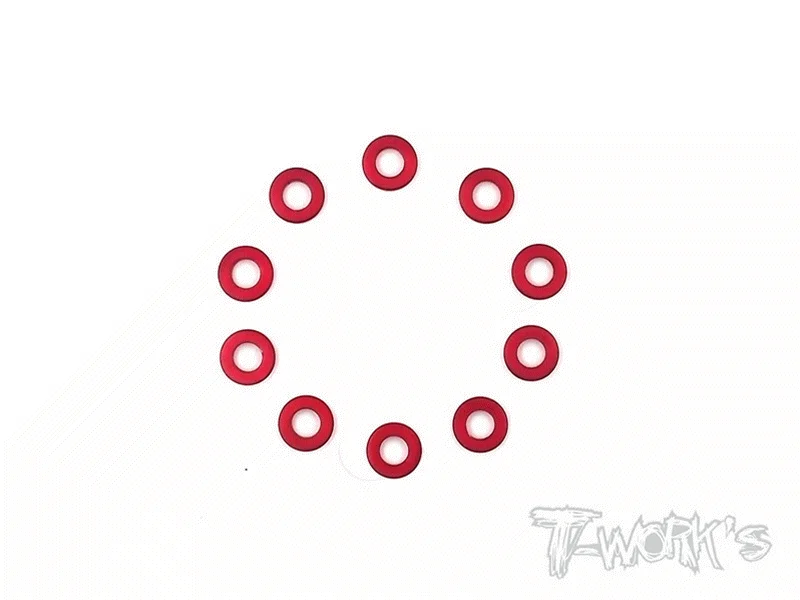 TA-090 7075-T6 3x1.5mm Bore Washer 10Pcs. Red