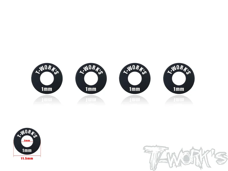 TA-102-1BK Aluminum 5mm Bore Wheel Shim 1mm 4 pcs. ( Black )