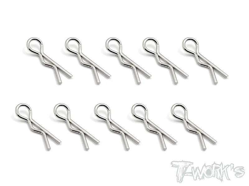 TA-121L Bent Body Clips L 10pcs. Silver