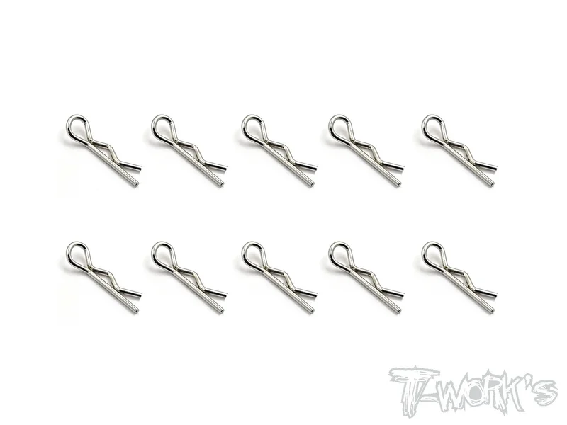 TA-121S Bent Body Clips S 10pcs. Silver