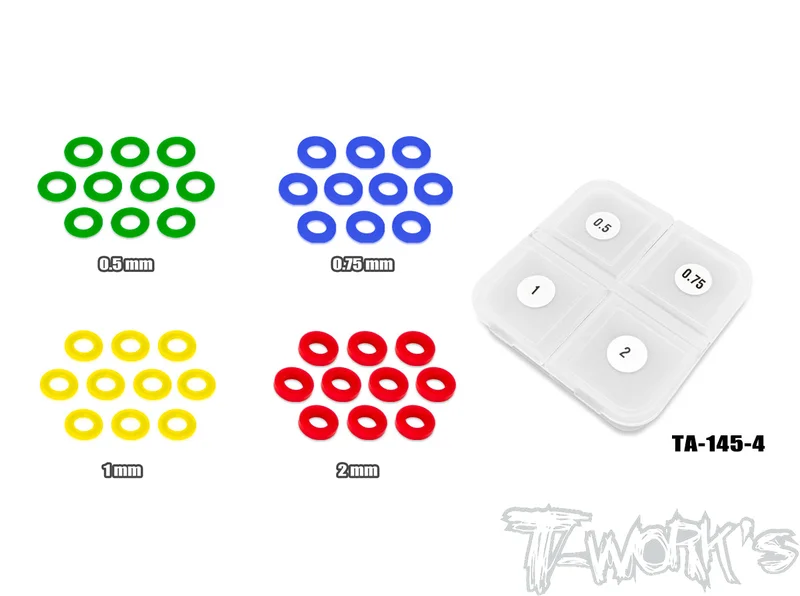 TA-145-4 POM 4mm Bore Washer Set 0.5,0.75, 12mm Each 10pcs.